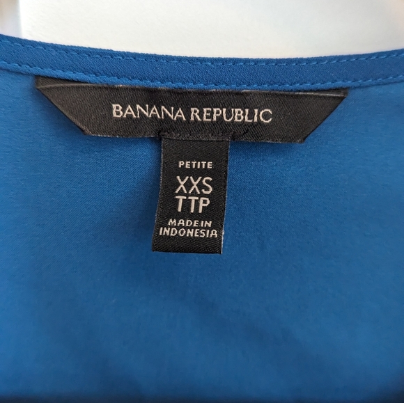 Banana Republic blue wrap blouse XXSP - Picture 4 of 5